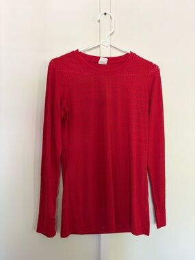 Zyia Active Red Perforated Long Sleeve Top